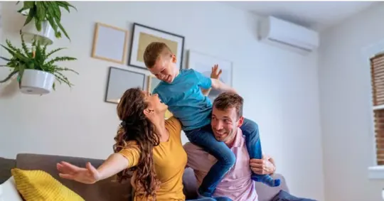 Happy family spending quality time indoors